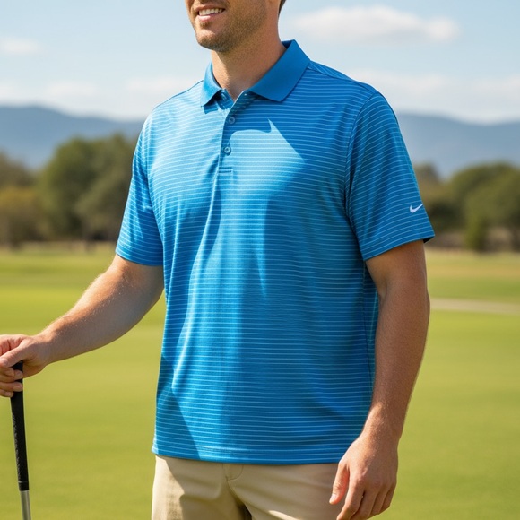 Nike Other - NIKE GOLF Tour performance Blue Striped Polo Shirt size L